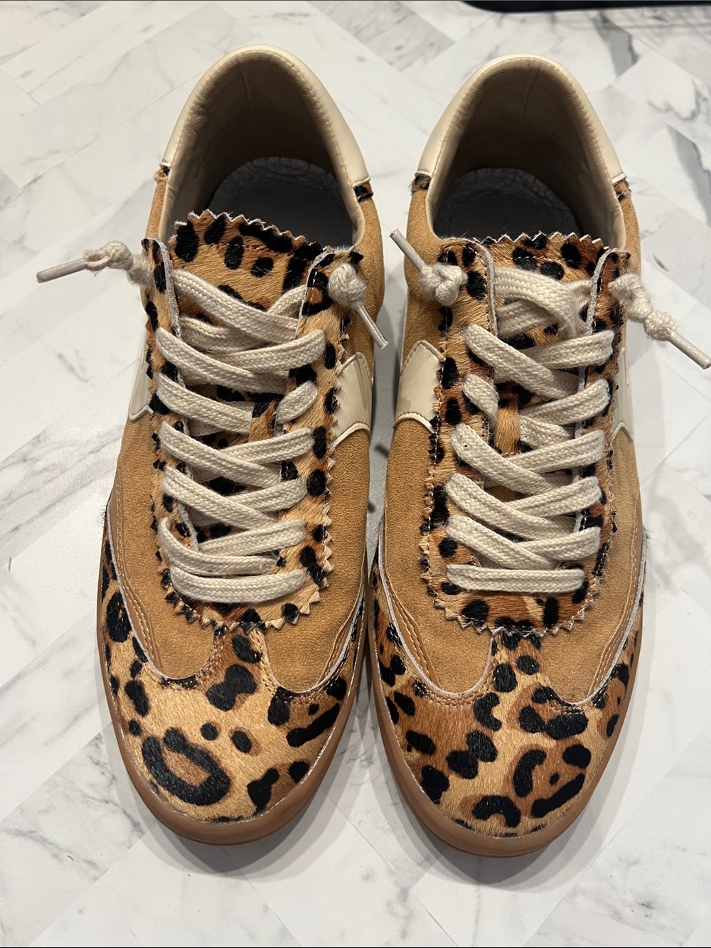 Leopard-Print Casual Women's Sneakers in Tan and Black